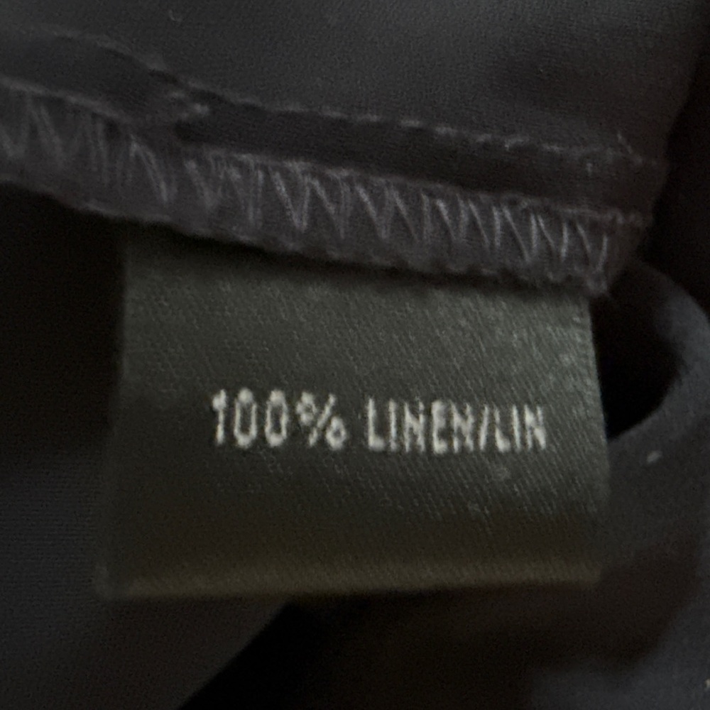 Lafayette 148 New York Deep Midnight Navy Blue 100% Italian Linen - Size 14 - Picture 9 of 11
